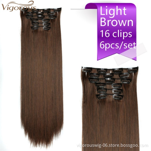 Vigorous Clip in Hair Extensions Drawstring Ponytail With Clip In Synthetic Hair Extension Women Hairpiece Straight Wrap